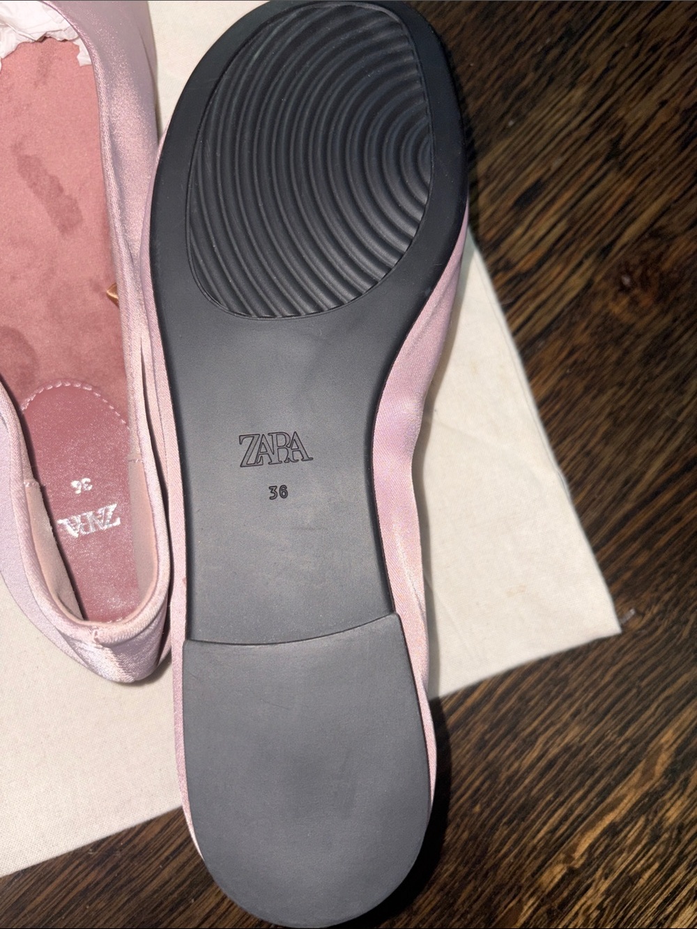 ZARA Satin Ballet Flats in Dusty Mauve - Picture 5 of 6